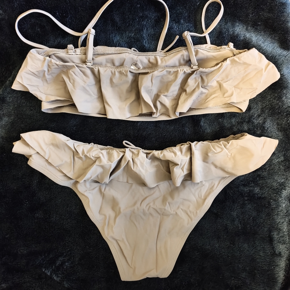 J.Crew x Maryam Nassir Zadeh Collab Ruffle Bandeau Bikini Top Bottom Set - Picture 4 of 5